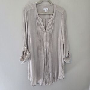 Kim Rogers Curvy Tan Crepe Top